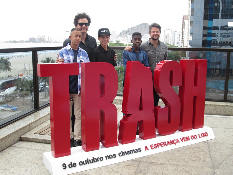 Wagner Moura, Selton Mello e os jovens heróis de "Trash" (Foto: Célio Silva)