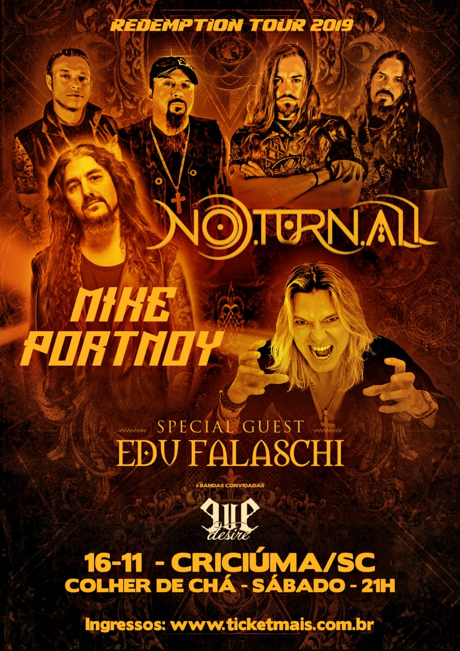 Poster de divulgação do show da Noturnall com Miker Portnoy, Edu Falaschi e Eve Desire