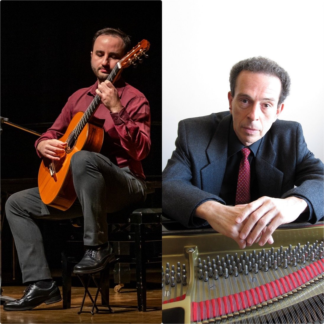 Bruno Madeira e Paulo Gori no recital do Centro de Música Brasileira, no Mackenzie Higienópolis