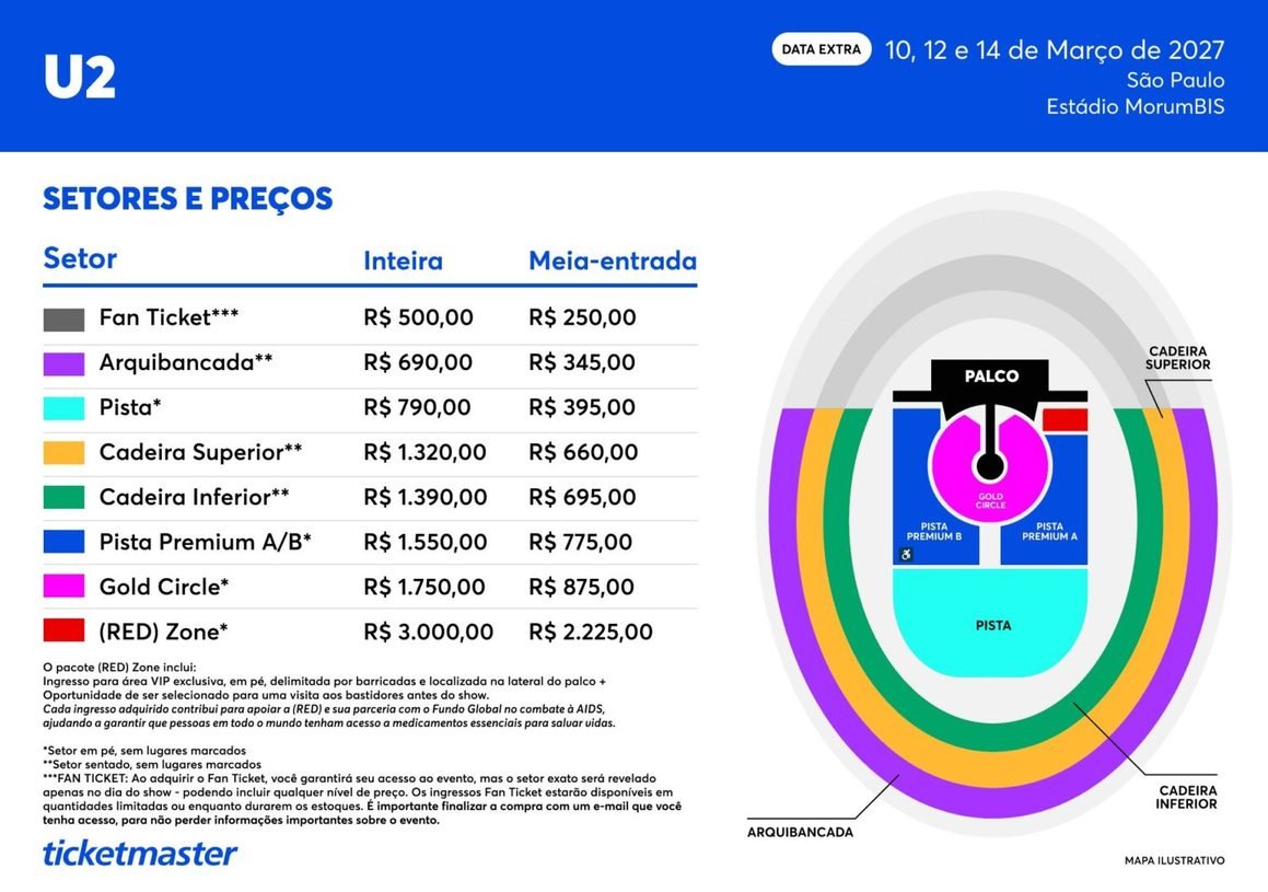 U2 precos ingressos show brasil sao paulo foto reproducao live nation 1536x1080